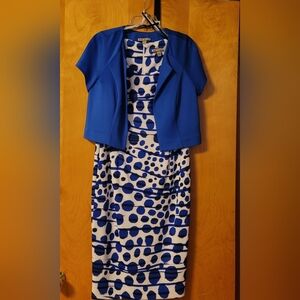 Womens dress with crop cap sleeve jacket. Size 8.